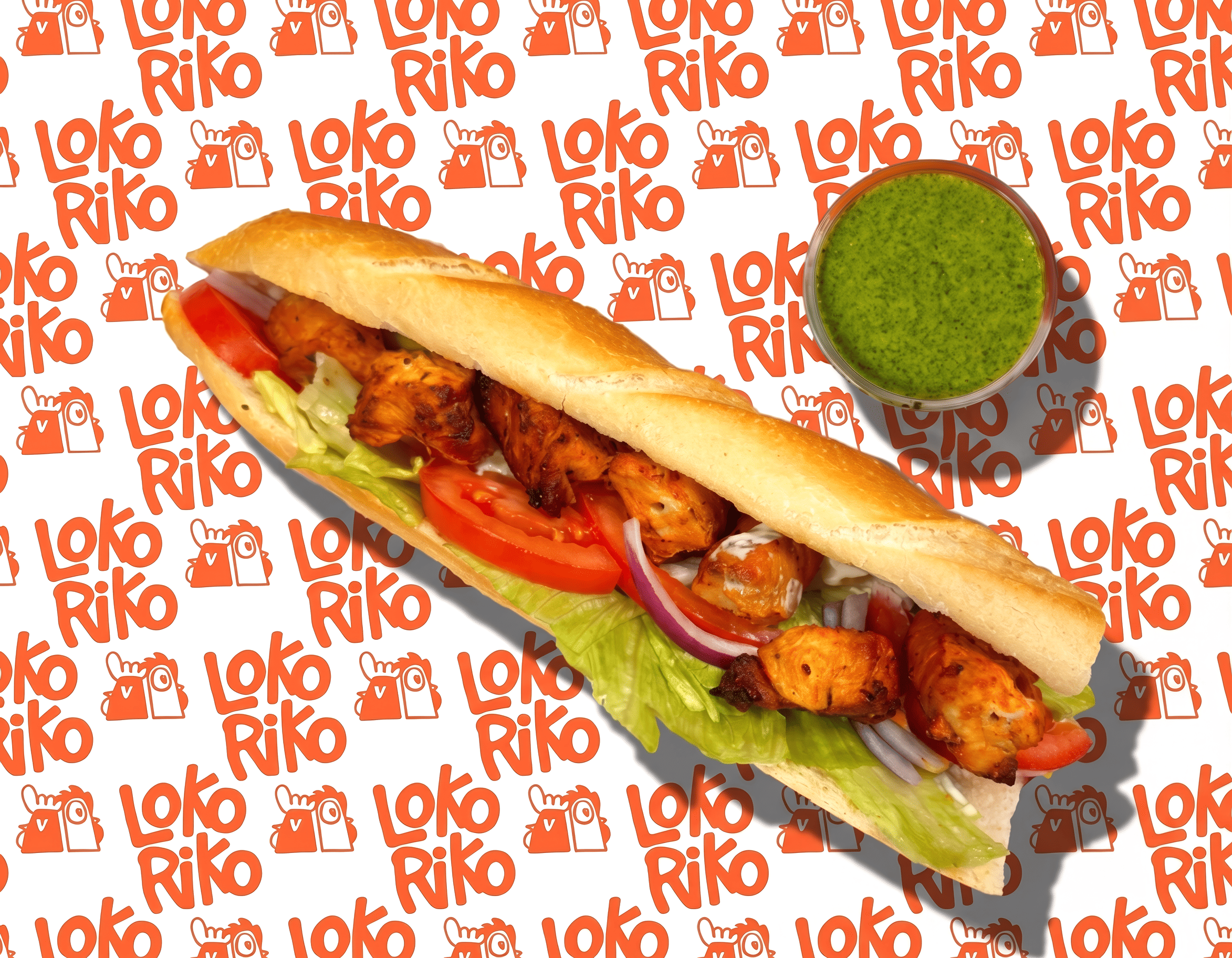 Sandwich brochette de poulet